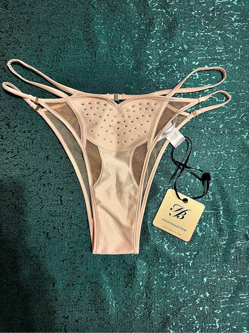 Honey Birdette Champagne Crystal Panty Size Small NWT